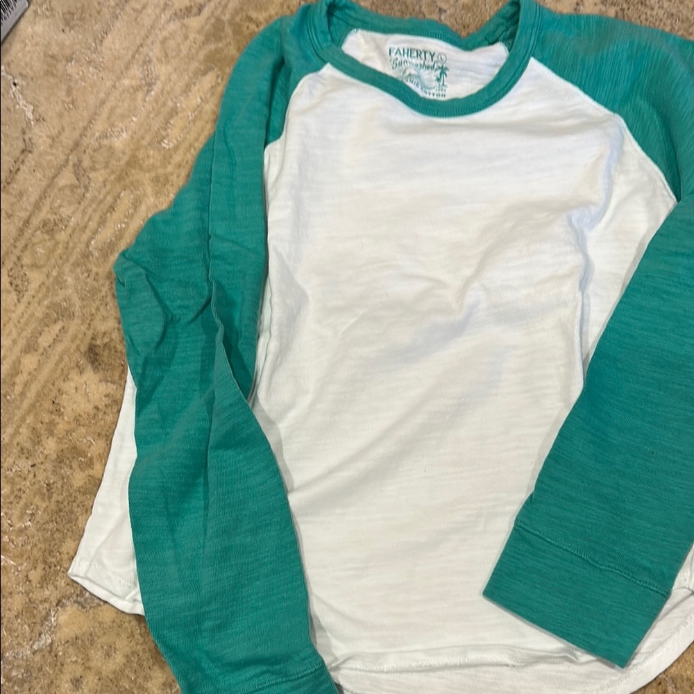 Kids Green and White Long Sleeve Shirt